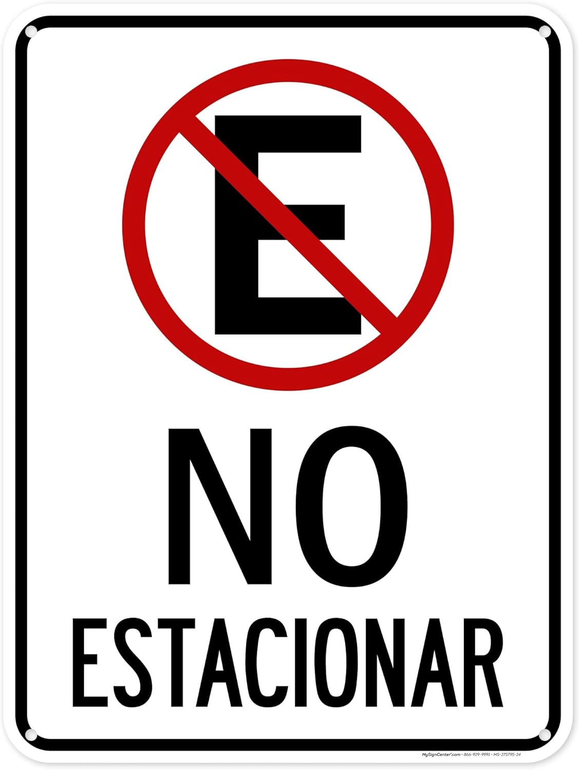 No Parking Spanish With Symbol Sign, 18x24 Inches, 55 mil thick HDPS (high density polystyrene), Made in USA by My Sign Center