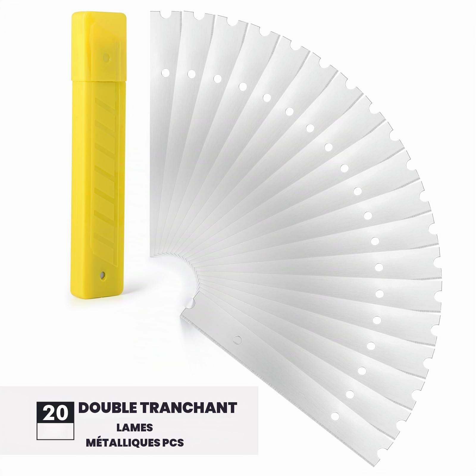 FOSHIO 152cm Grattoir à manche long, Industry Grattoir avec 20 Lames, 4 pouces Grattoir Peinture, Grattoir Plancha ​pour Papier Peint, Grattoirs pour Vitre, pour Colle, Idéal pour Nettoyer