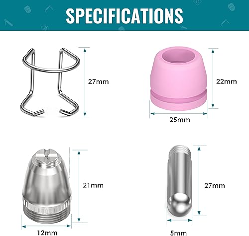 Miniatura 6 de AG60P Plasma Cutter Consumibles Corte Antorcha Punta Boquillas 40 PC Adecuado para AG60 WSD60 AG60P BTC500DP BTC650DP