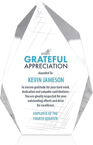 Personalized Engraved Appreciation Award Plaque Trophy Unique Personalization for Boss, Employee, Manager, Board Member, Coach, Retirement Unique