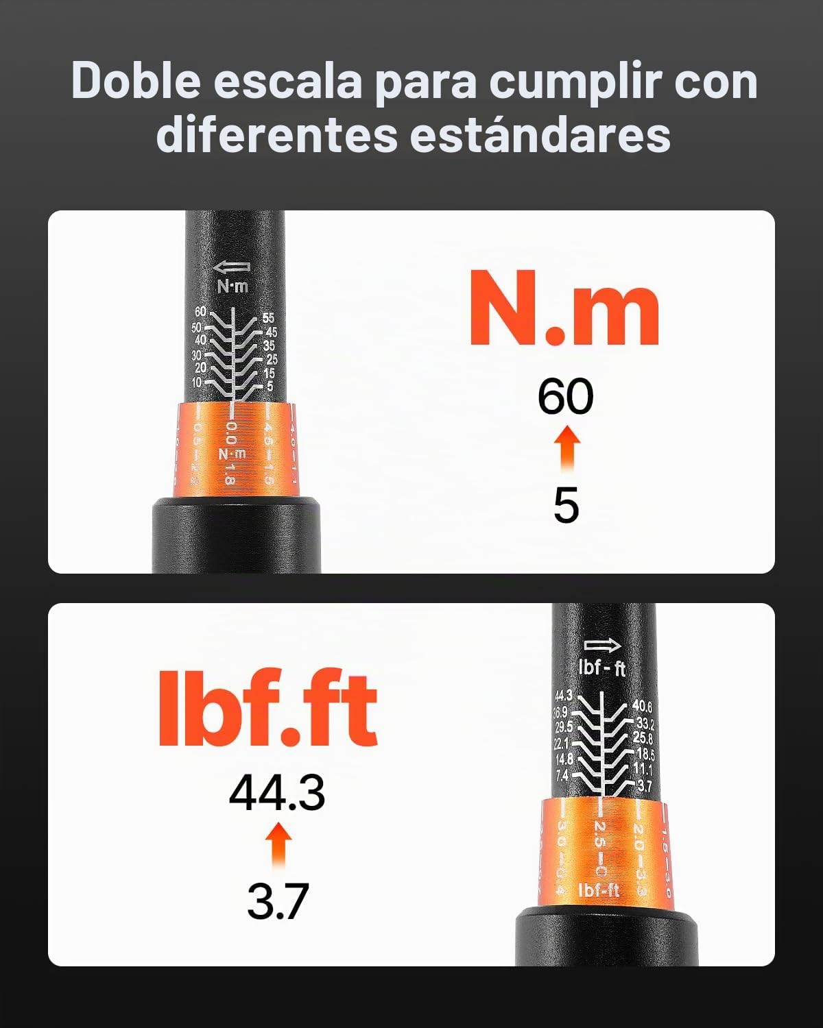 VEVOR Juego de Llaves Dinamométricas de Clic Accionamiento de 3/8" 5-60 Nm Bidireccional 72 Dientes con Vasos, Puntas, Barra de Extensión, Vasos para Bujías y Adaptador para Reparación de Coches