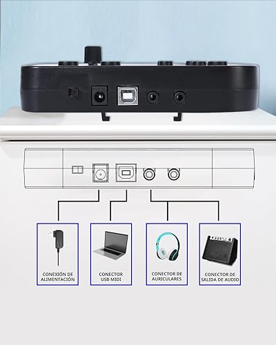 Miniatura 7 de AODSK Batería eléctrica para principiantes con 150 sonidos, 4 almohadillas silenciosas, 2 pedales, trono, palos, batería electrónica