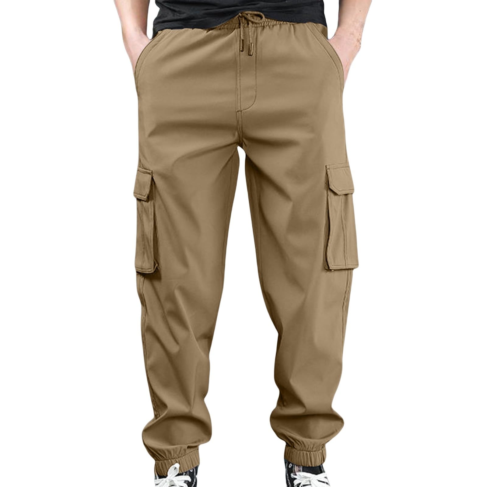 Pantalon cargo léger homme pantalon ample décontracté en polyester léger
