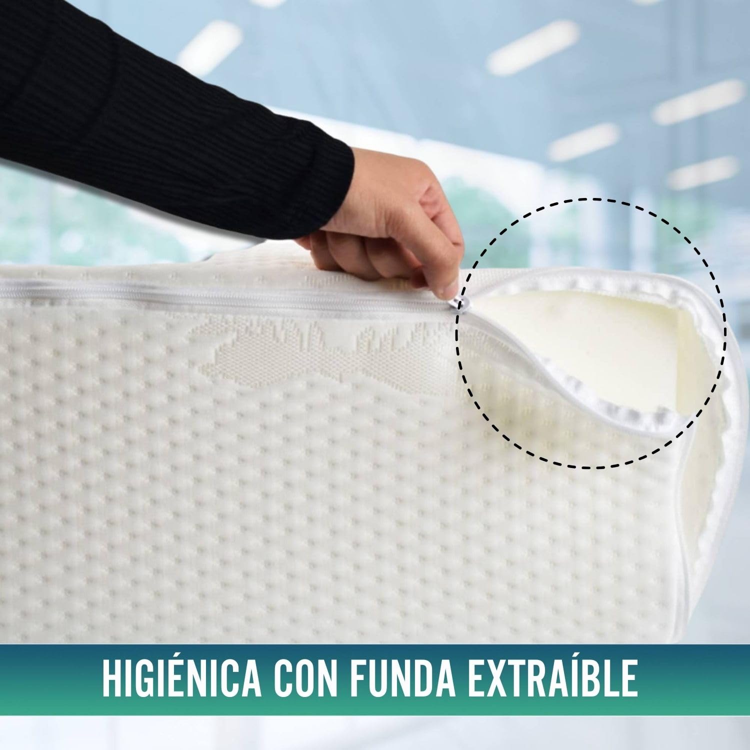 OrtoPrime Cojín Cuña Posicionadora para Cambios Posturales - Cuña antireflujo Adulto - Almohada Cambios Posturales - Cuña Postural para Mayores - Cojín Volteador - Cuña para Cama Adulto, 10652