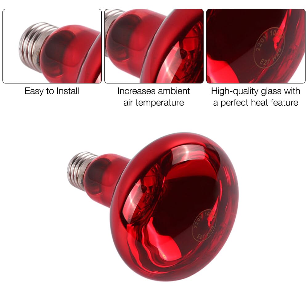 Lampada Riscaldante Infrarossi 100W Per Terrario - 2 Pezzi E27 Per Tartarughe, Rettili E Anfibi