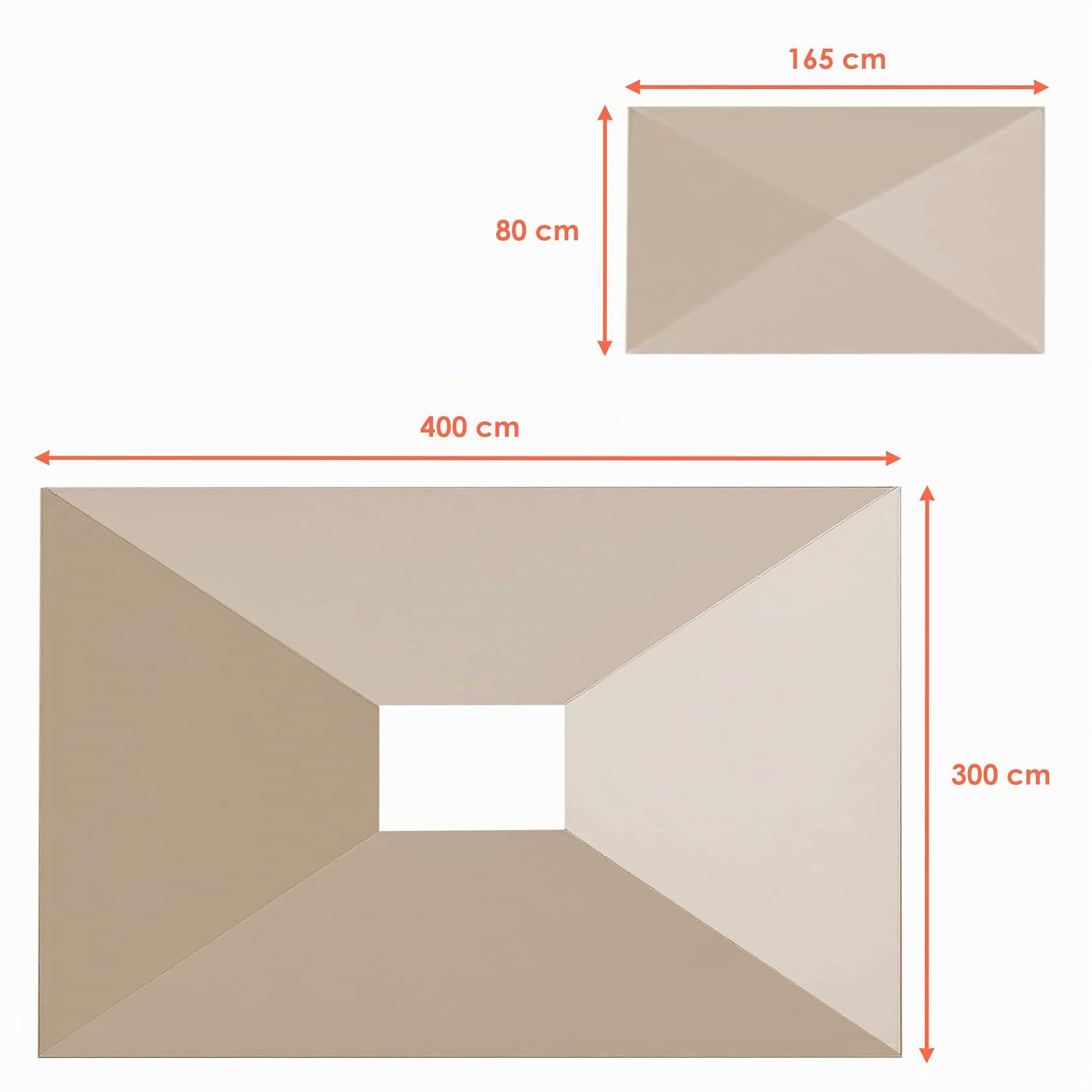 Tetto di ricambio per gazebo Cape Town, 4 x 3 m, impermeabile, in 3 colori, con rivestimento in PVC (beige)
