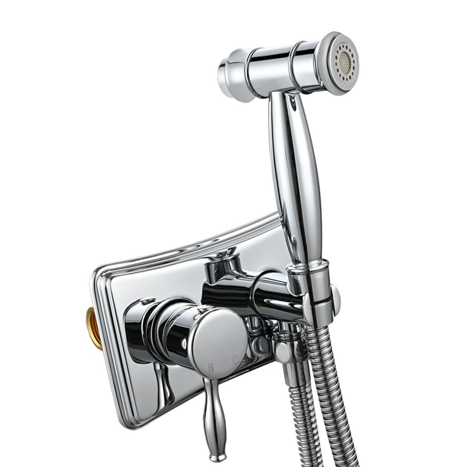 Msioytog Chrome Plated Practical Hot And Cold Water Bidet Sprayer Attachment Bathroom Accessory Portable For Toilets Comfort Use Toilet Handheld Bidet