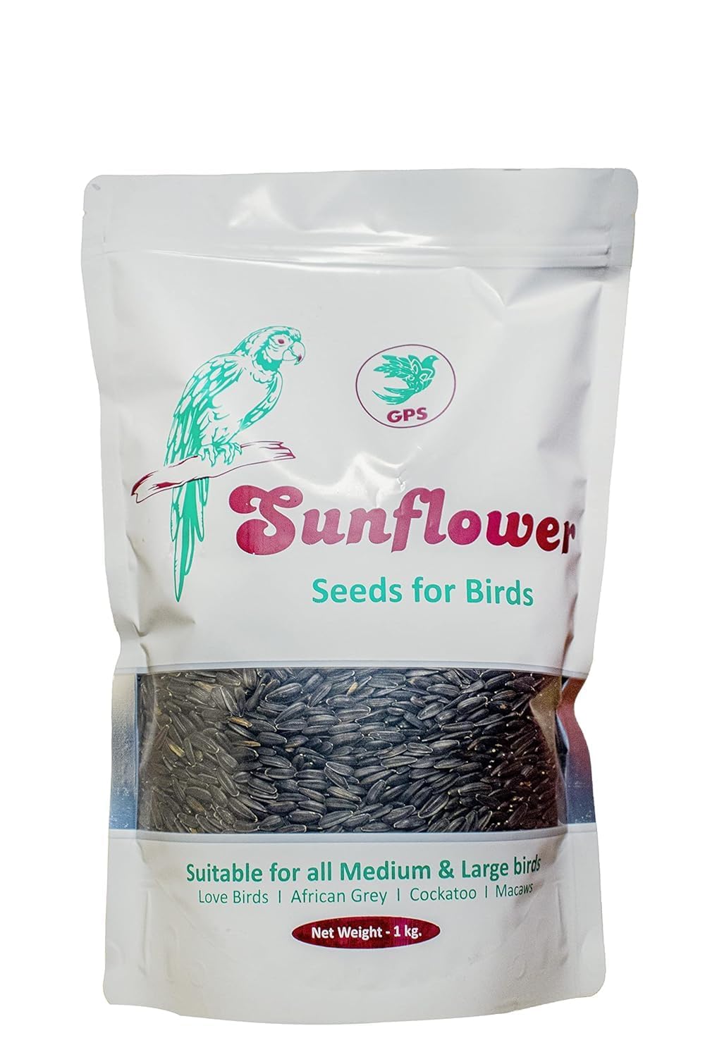 G P S™ - Black Sunflower Seeds Bird Food for Lovebirds, Sun Conures, Cockatiels, African Grey Parrots, Green Cheek Conure, Macaws, Cockatoo (Sunflower Seeds - 950Grams)