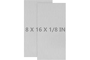 2-Pack 6061 Heat Treatable Rectangle Aluminum Panels, 8 x 16 x 1/8 Inch