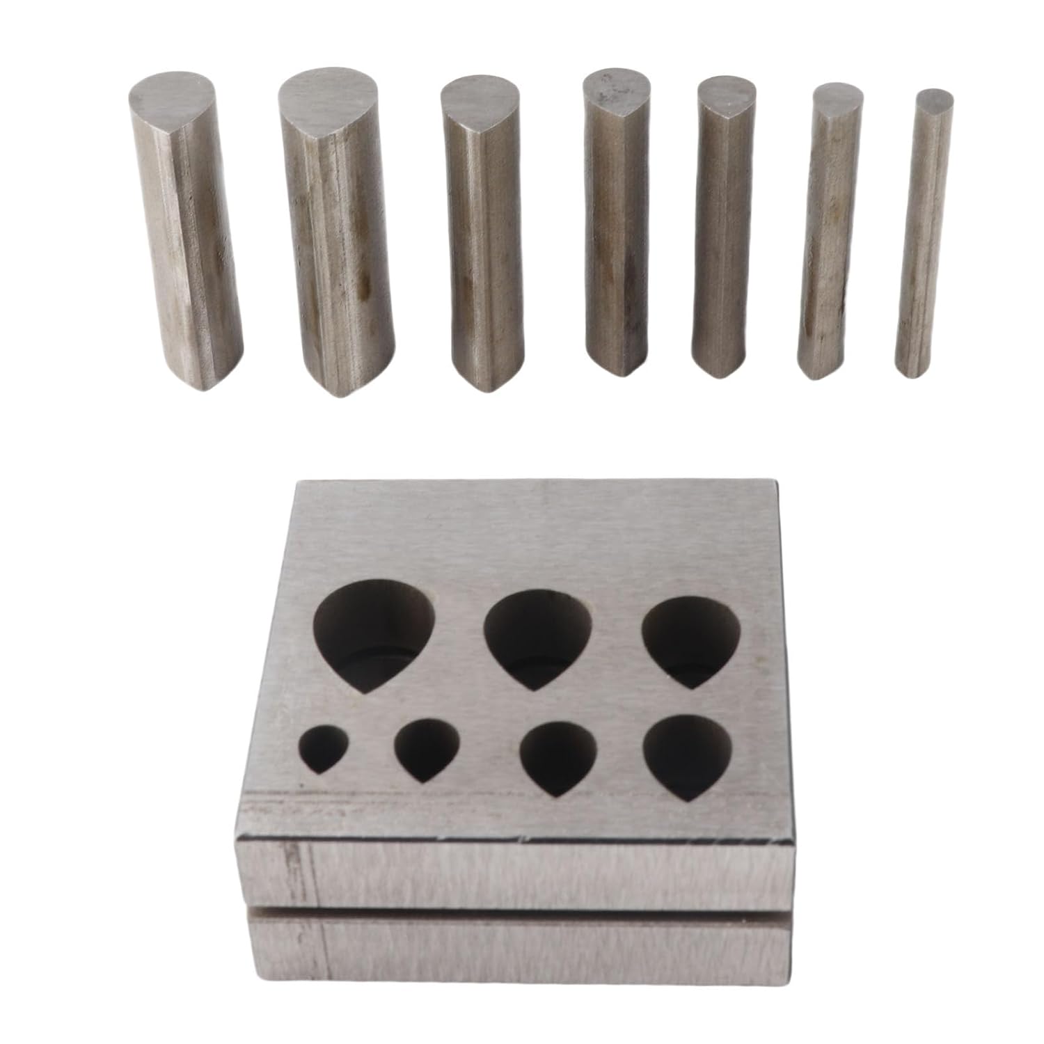 Punch Die Disc Cutter Set, Metal Forming Die Cutting Tools Hole Punch Drop Shaped Different Sizes 45 Steel Jewelry Making Forming Tools for Metal Cutting Forming Charm Punch Tool
