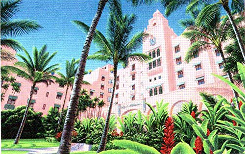 栗山義勝 キャンバスピクチャー PINK PALACE PUKR-1803 ロイヤルハワイアン ハワイアン雑貨 アート インテリア アメリカ雑貨のサムネイル