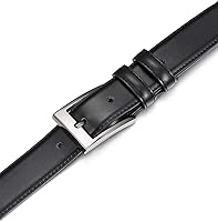 Vista 5 de Marinos Cinturón de vestir de cuero genuino para hombre con hebilla de un solo diente