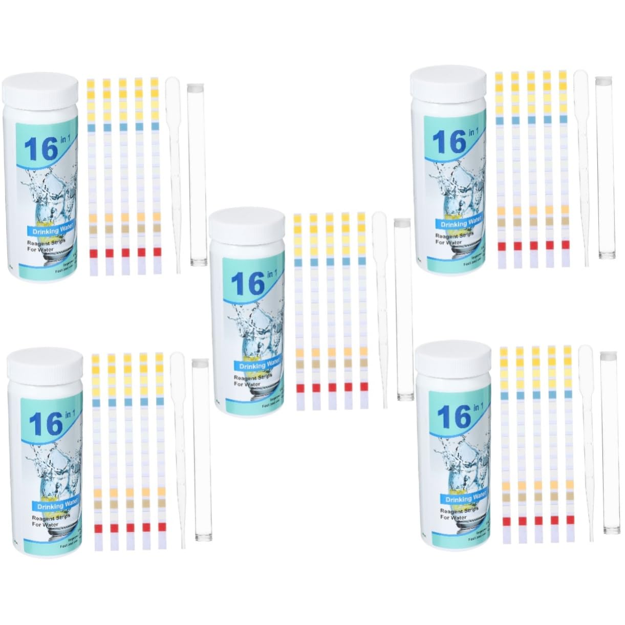 5 Set Strisce Reattive Per L'acqua Test Striscia Potabile Carta Indicatrice Della Qualità Dell'acqua Carta Indicatore Della Qualità Dell'acqua Kit Di Analisi Dell'acqua 100 Pezzi*5
