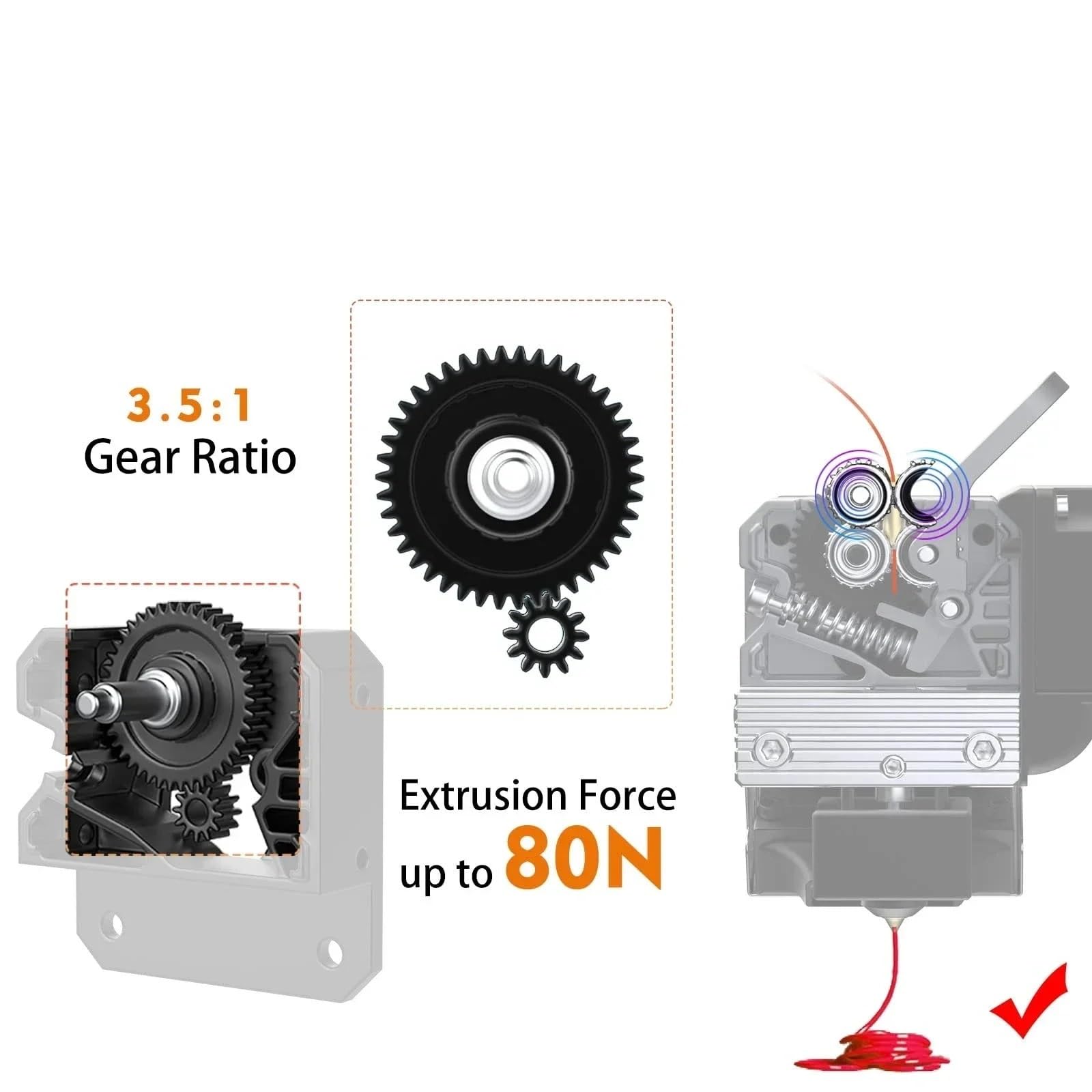 Kompatibel mit Ender 3 Sprite Extruder Pro Kit 300℃ Hochtemperatur-Einzelextruder(Sprite Extruder Pro)