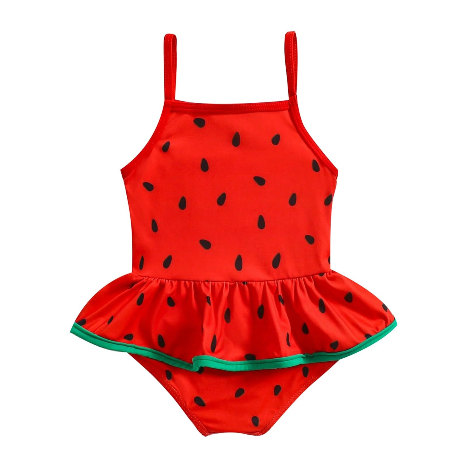 Generisch Bañador deportivo para niña con bonito patrón de sandía, cómodo traje de baño de verano para niños