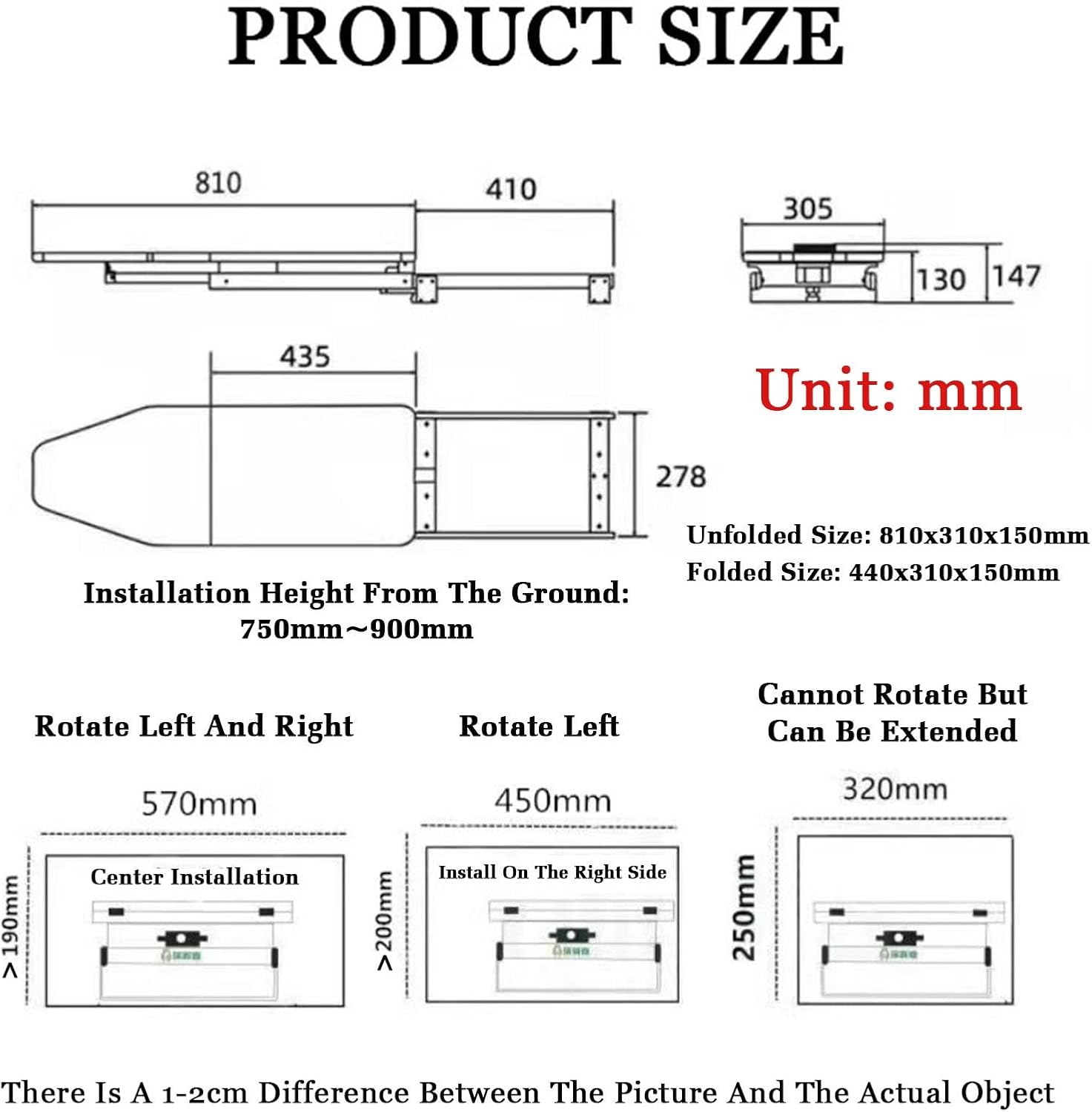180 Rotation Retractable Ironing Board,Foldable Pull-Out Stow Away Ironing Table,with Removable Cover Load-Bearing 20 Kg for Apartment Small Room(Color2)