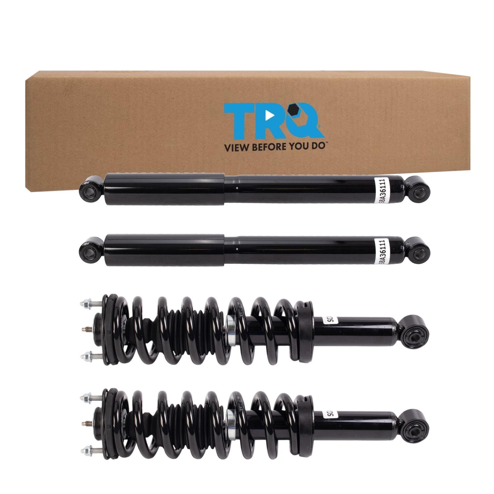 TRQ Front and Rear Complete Strut Assembly &amp; Shock Absorber Kit Shock &amp; Spring Strut Assembly Compatible with 2015-2019 Chevrolet Colorado GMC Canyon