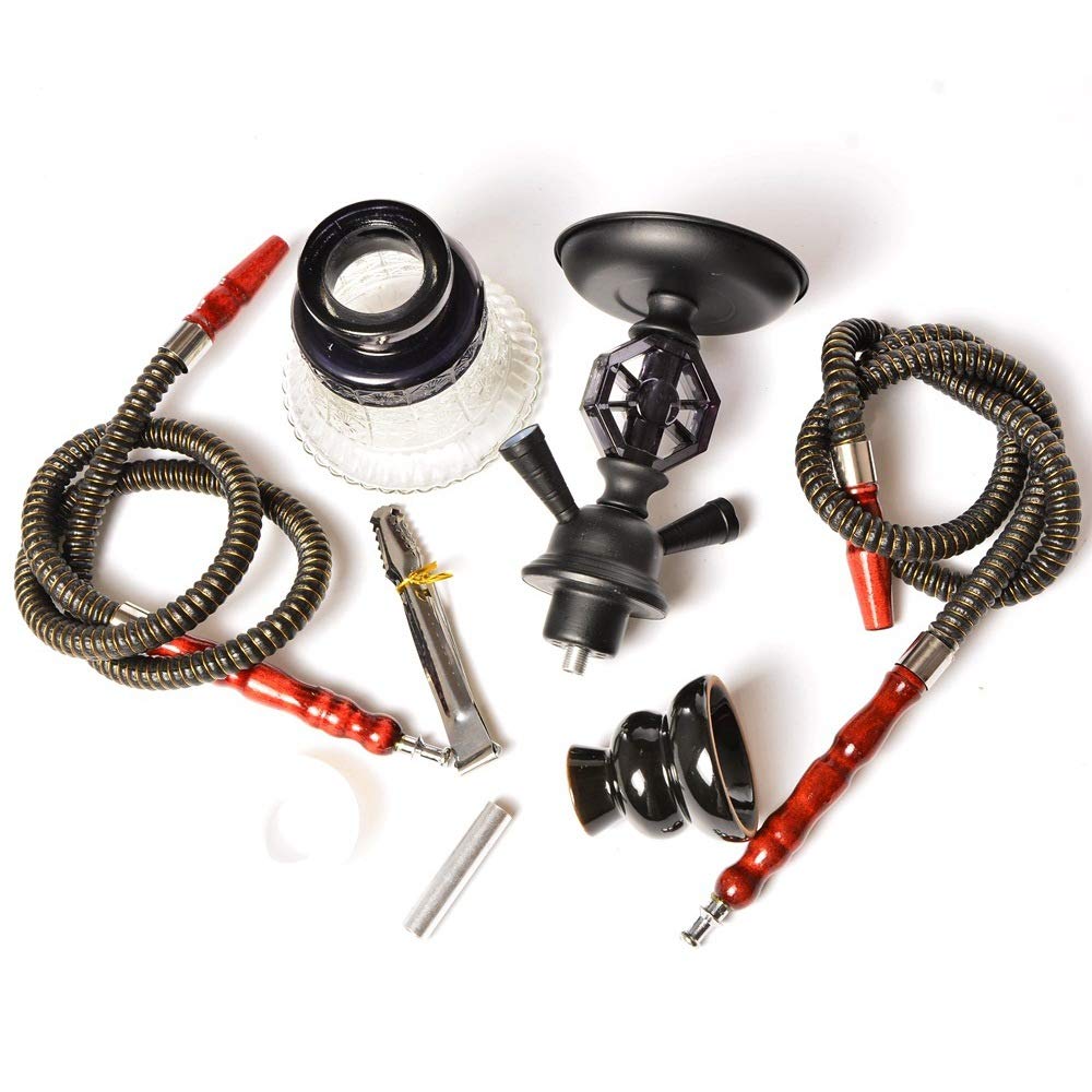 Shisha Modern Design Hookah Featuring con Clip de Carbono Gratis Gran Idea de Regalo, con Cuenco de Cerámica Creado para Durar Mucho Tiempo Set de Cachimba,Negro