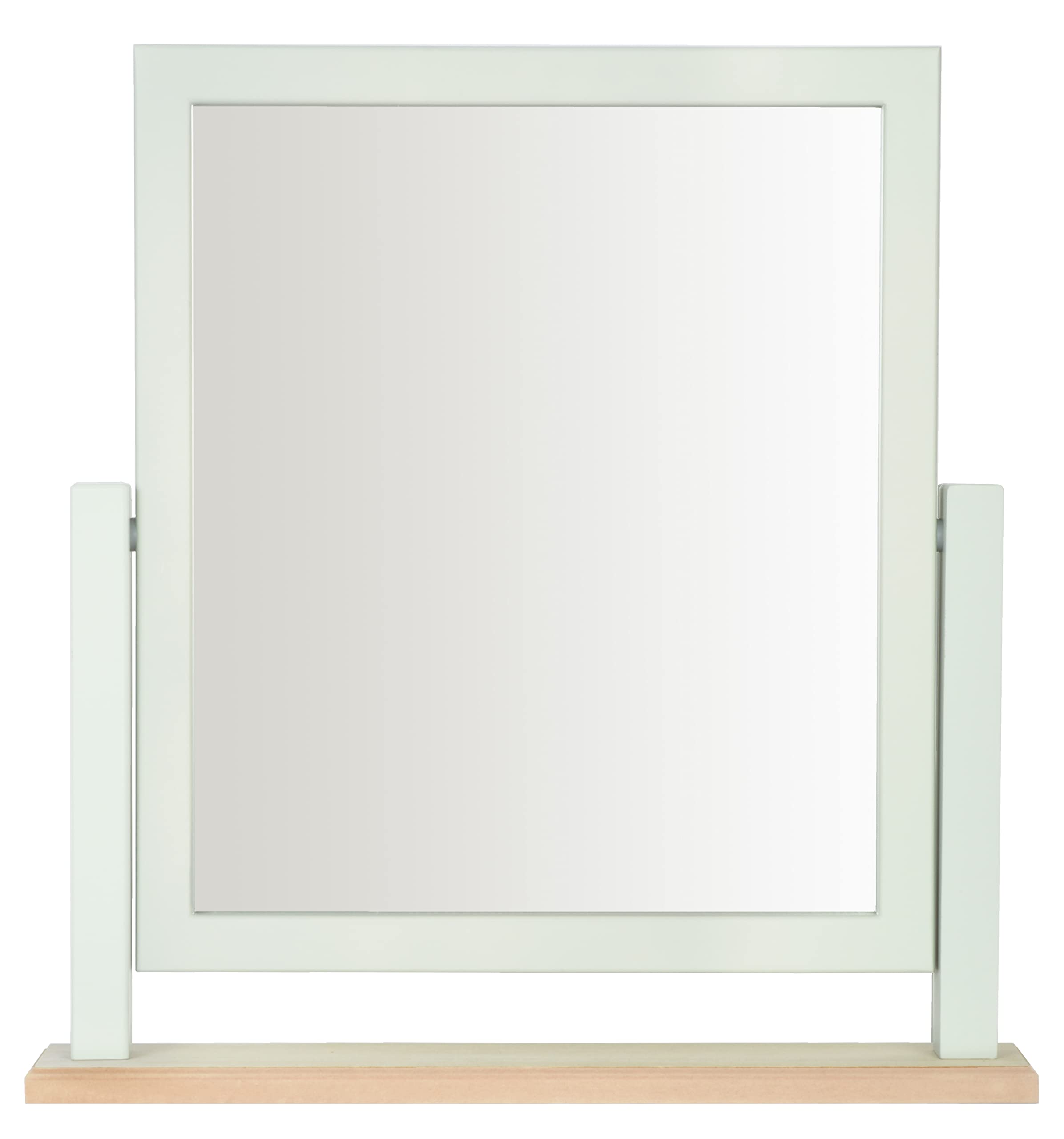 Home Selections Rectangle Wood Dressing Table Mirror, Sage Green Oak, 44x44cm, Two Tone Freestanding Tabletop Mirror