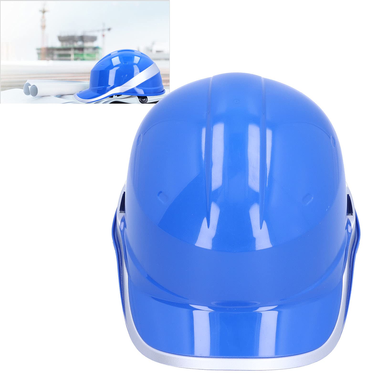 Casco Industriale, Elmetto di Sicurezza Blu Casco Regolabile Anti Smashing con Banda Riflettente per Cantieri di Ingegneria Energetica