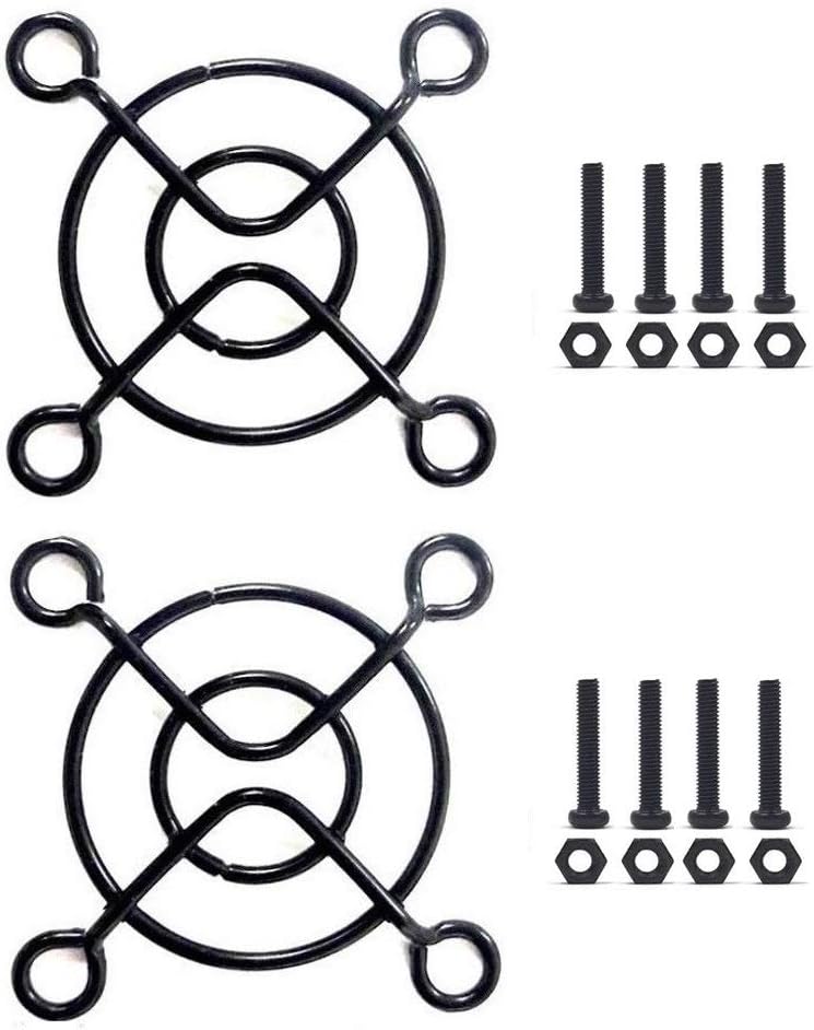 Easycargo 40mm Fan Grill/Guard with Screws + Nuts (Black 2-Pack)