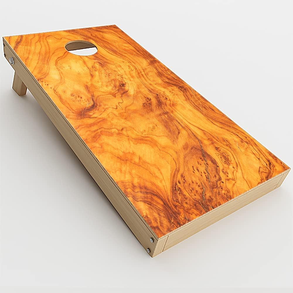 Skin Decal Vinyl Wrap for Cornhole Game Board Bag Toss (2xpcs.) Skins Stickers Cover/Marble Wood Design Cherry Mahogany