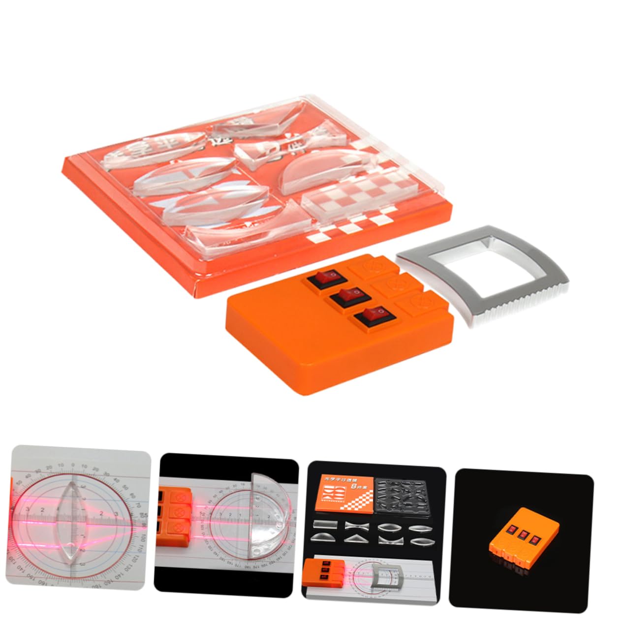 1 Satz Optischer Experimentierkasten Physik-optisches Experimentierset Optisches Prismenset Prismenoptik Physik-linsen-experimentierset Physik-kit Plastik Achte Klasse Reflektor
