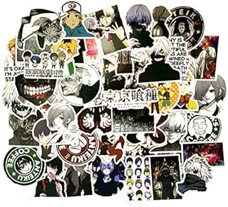 50PCS Tokyo Ghoul Stickers,Waterproof Anime Stickers for Laptop Skateboard Pad Bicycle Phone Car,Decal Cartoon Stickers (50PCS Tokyo Ghoul Stickers)