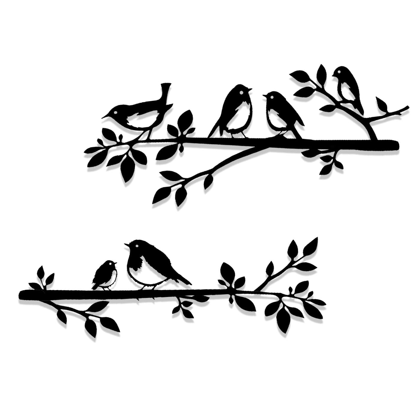 Metall Vögel Wanddekoration - Rustikale Vogel Silhouette Für Garten Und Wohnung