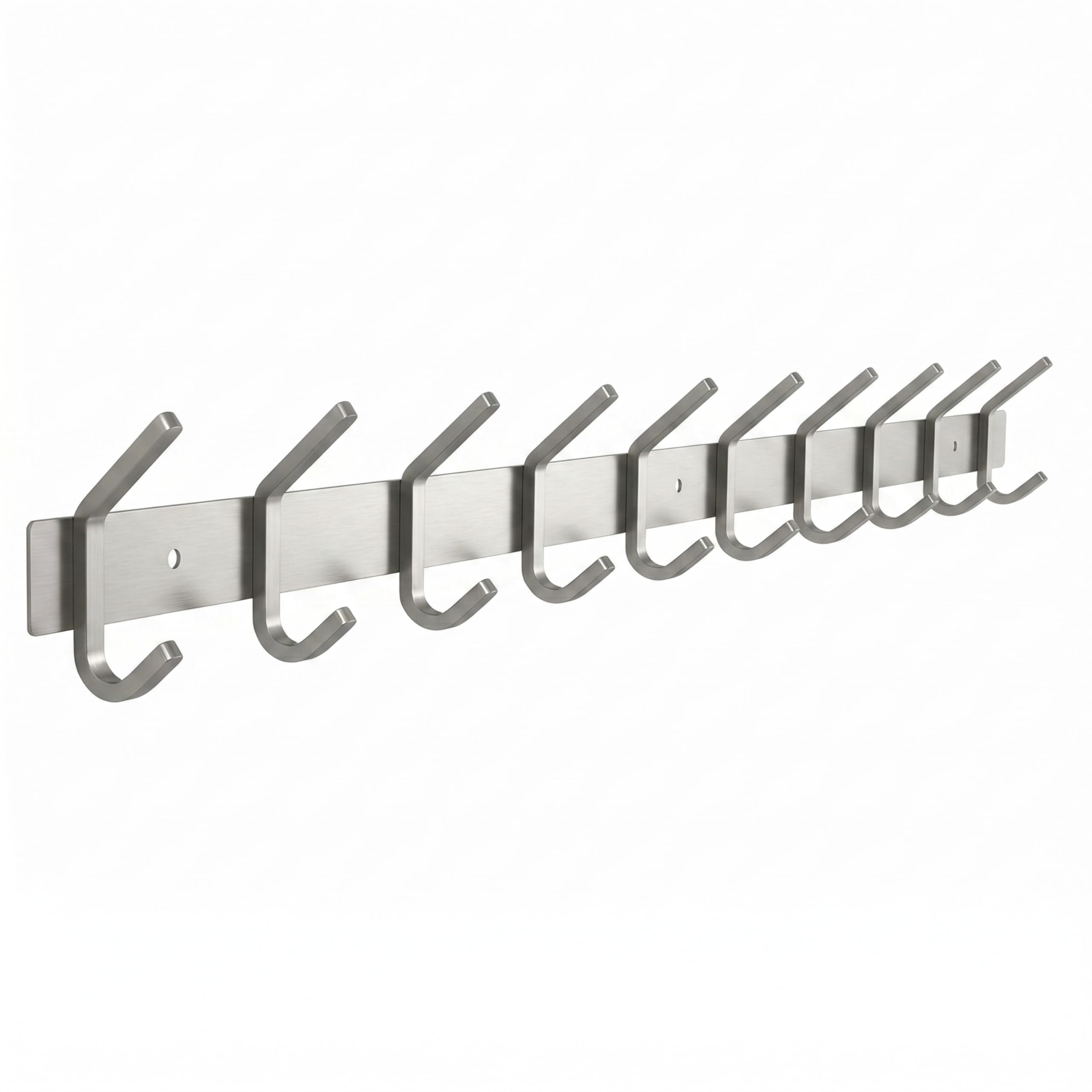 SAYONEYES Coat Rack Wall Mount – Brushed Nickel 30 Inch Stainless Steel Hook Rail with 10 Heavy Duty Double Coat Hooks – Wall Mounted Coat Hanger for Entryway, Bathroom, Bedroom, Towel, Hat Organizer