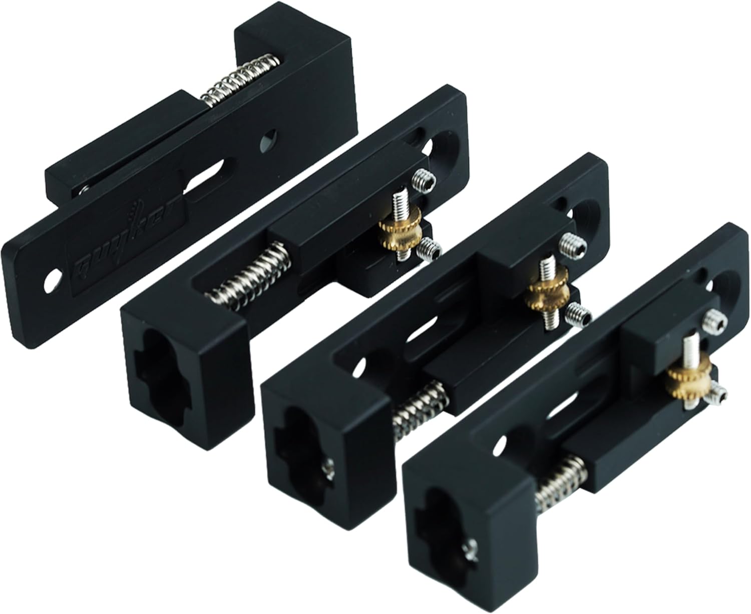 Guyker Individual Roller Bass Bridge for 4 String Electric Bass Replacement Part GB111 (4 Piece, Black)