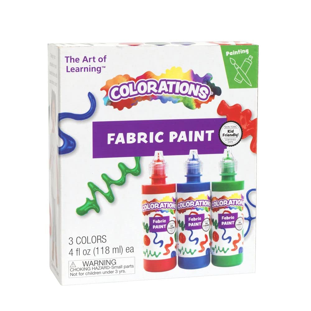 Colorations Fabric Paint, 3 Colors, Each 4oz, Red, Green, Blue, Thin Nozzle-Like applicator Tips That Make it Simple to Squeeze and use - Image 7