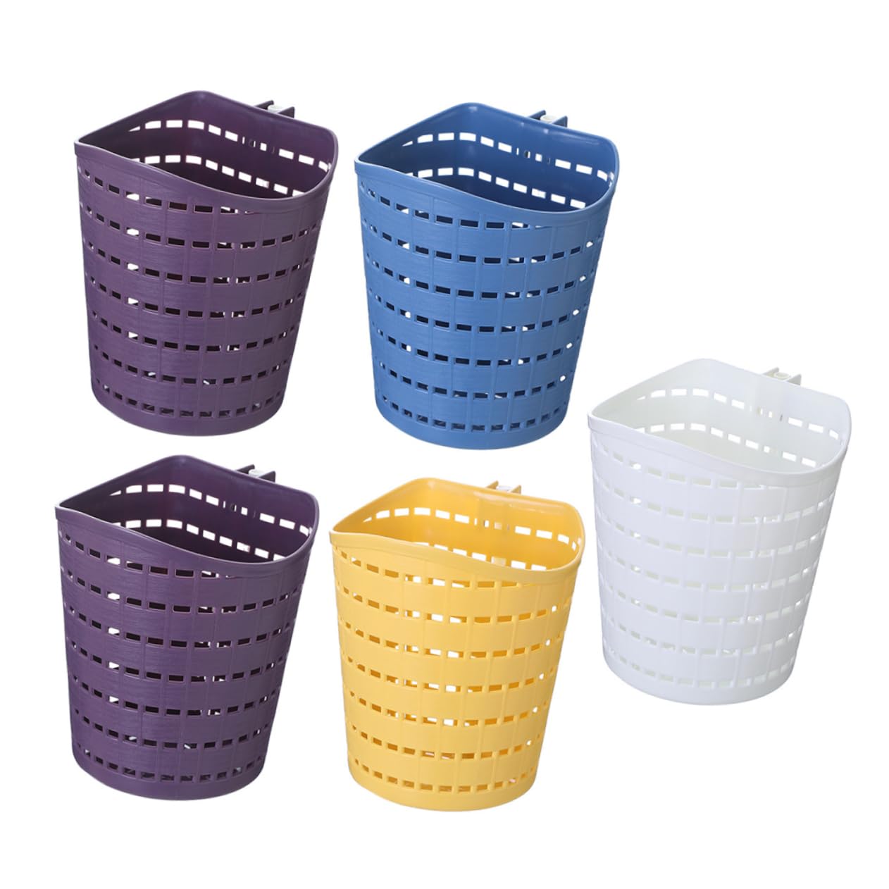 PRETYZOOM 5pcs Household Storage Basket Multifunctional Hanging Baskets for Home Organization and No Drill Installation Random Colors for Sundries and Bathroom Storage Random Color