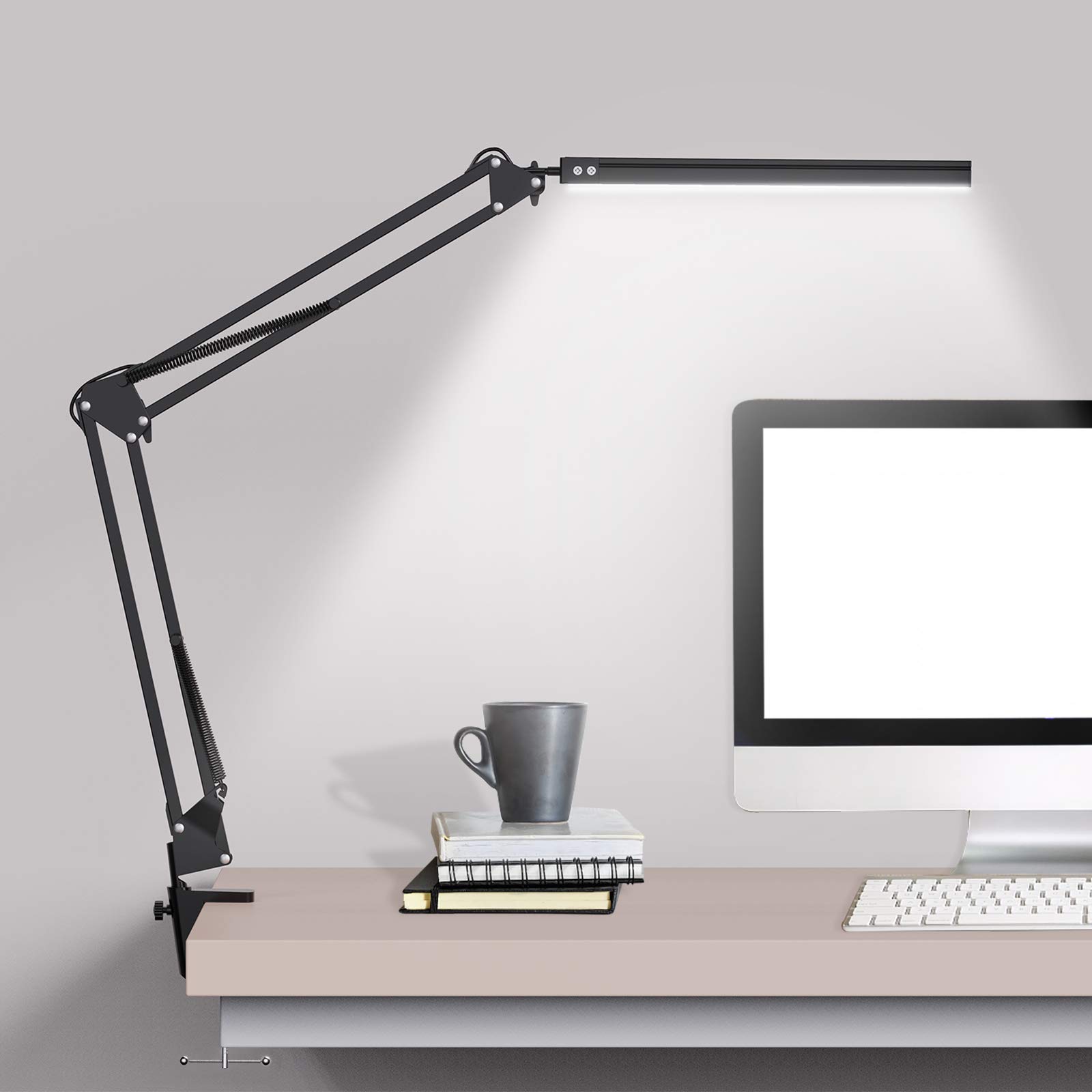 Buy LED Desk Lamp,Adjustable Swing Arm Desk Lamp with Clamp,Dimmable