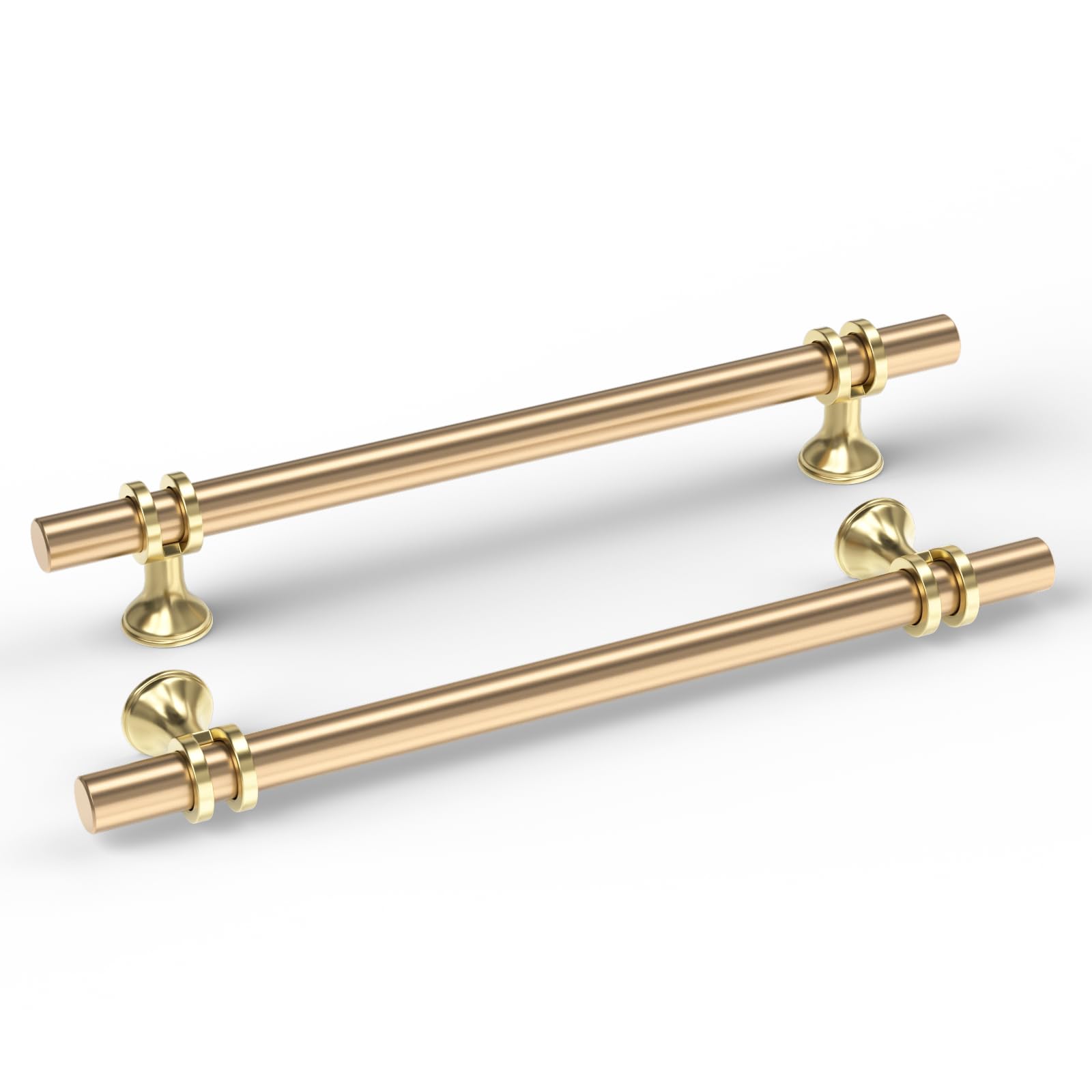 goldenwarm 20 Pack Gold Kitchen Handles Gold Drawer Handles, 160mm Hole Centers, Aluminum Alloy T bar Drawer Pulls
