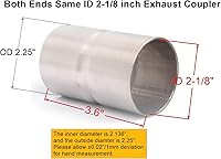 Vista 2 de Universal ID 2.125" 2-1/8 pulgadas Acoplador de escape de acero inoxidable Adaptador de escape