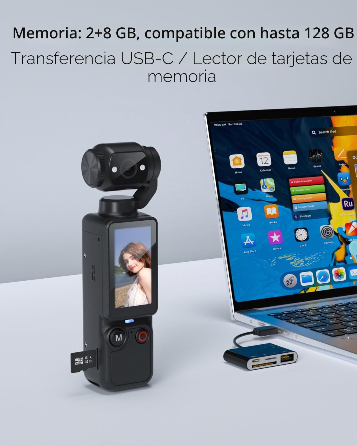 Cámara Mini W&O de Mano para Vlogging Gris Oscuro