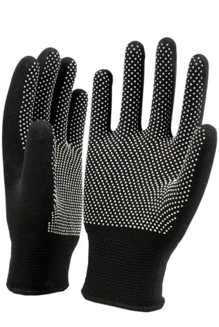 Vashu Sports & Creation Black and White PVC Batting Gloves for Men Tennis Cricket Gloves with Dotted Grip (Black)