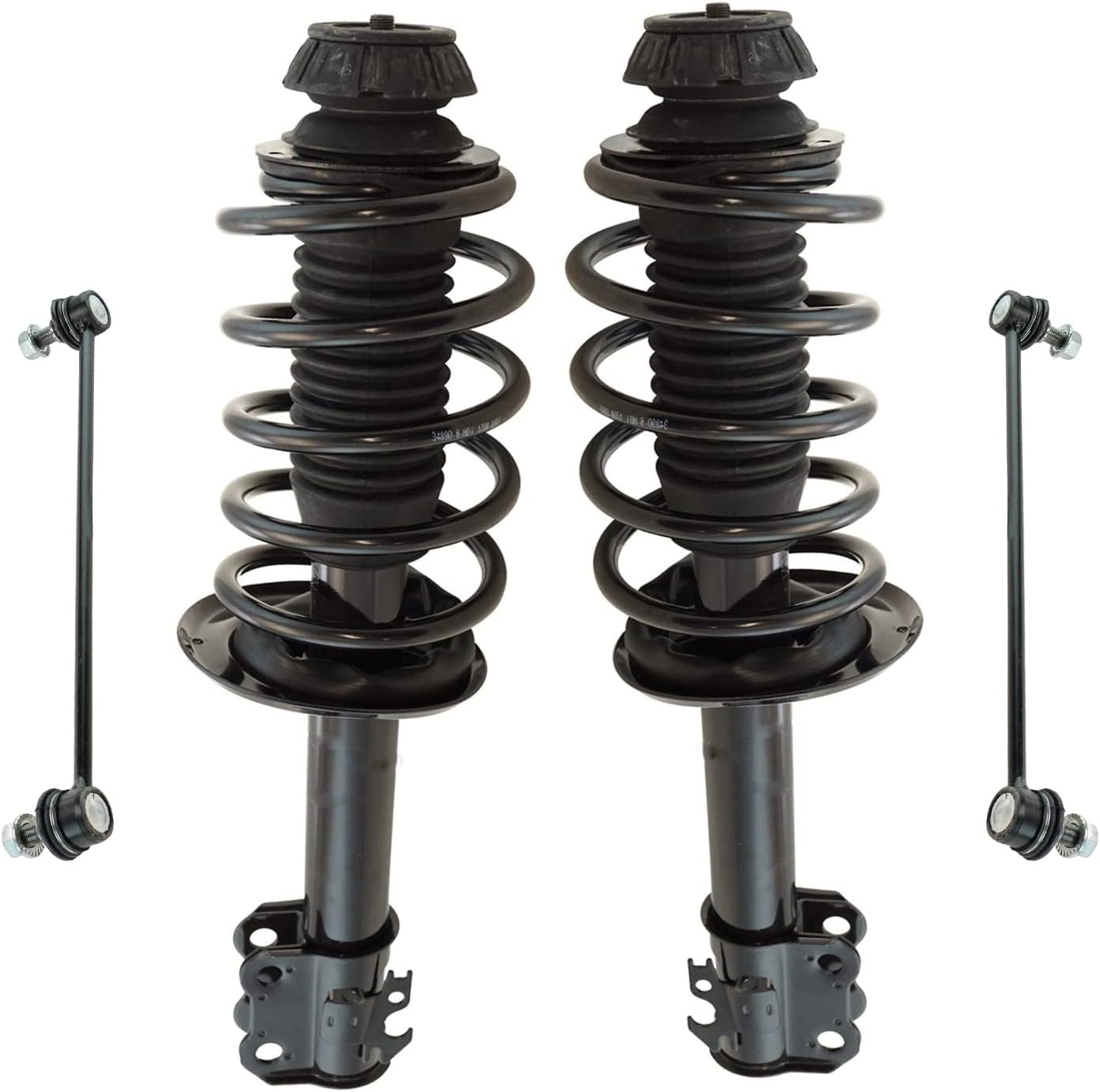TRQ Front Suspension Kit Complete Strut & Coil Spring Assembly Sway Bar Stabilizer Link Compatible with 2012-2018 Toyota Prius C
