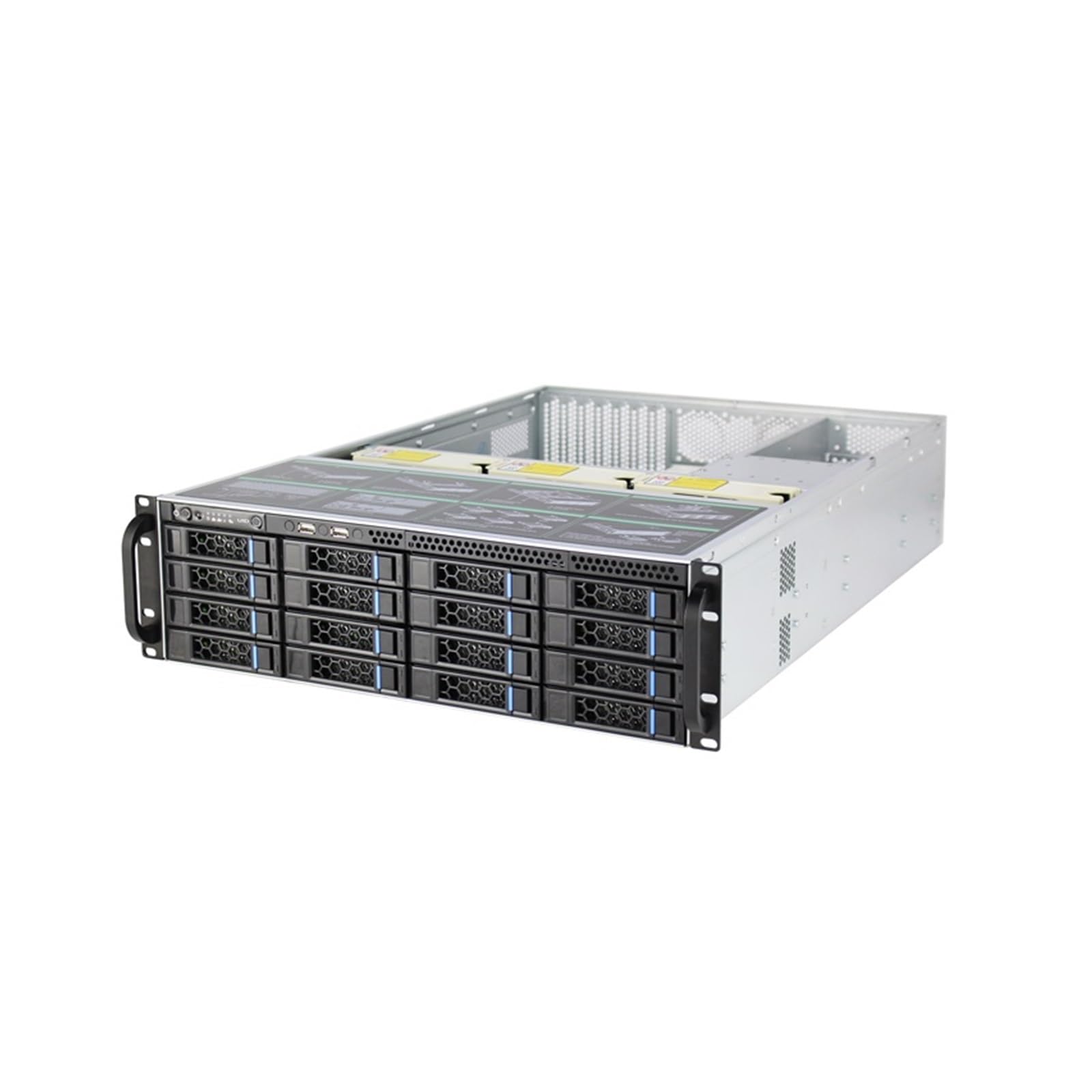 Stabilna ogromna pamięć masowa 16 wnęk 3U Hotswap Rack Case NVR NAS obudowa serwera L=560mm obsługuje maks. 12 * 10,5" płyta główna ATX opcja USB3.0(12GB Expander BP)