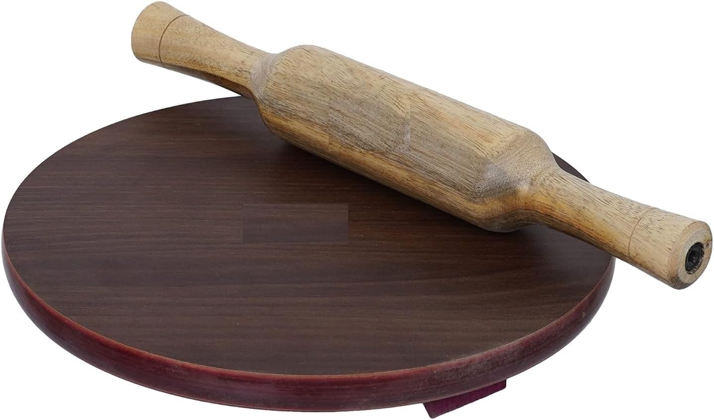 RJ kitchenware Store Chakla belan roti maker rolling pin board 10 Inch Plywood Chakla with 12Inch Wooden Belan for Home & Kitchen (10 in, Plywood)
