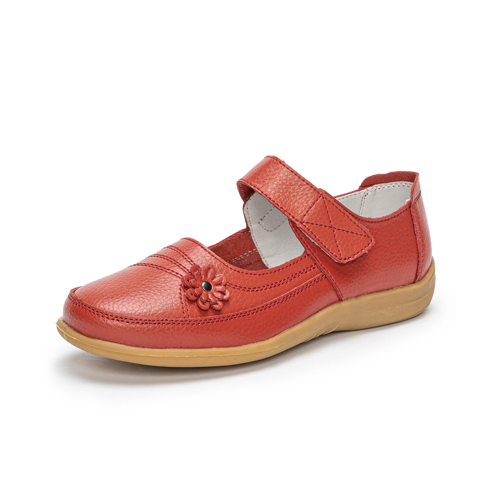 Zapatos planos de ajuste ancho en cuero suave para caminar con total libertad 7