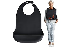 Premium Adult Silicone Bib with Crumb Catcher for Easy Dining
