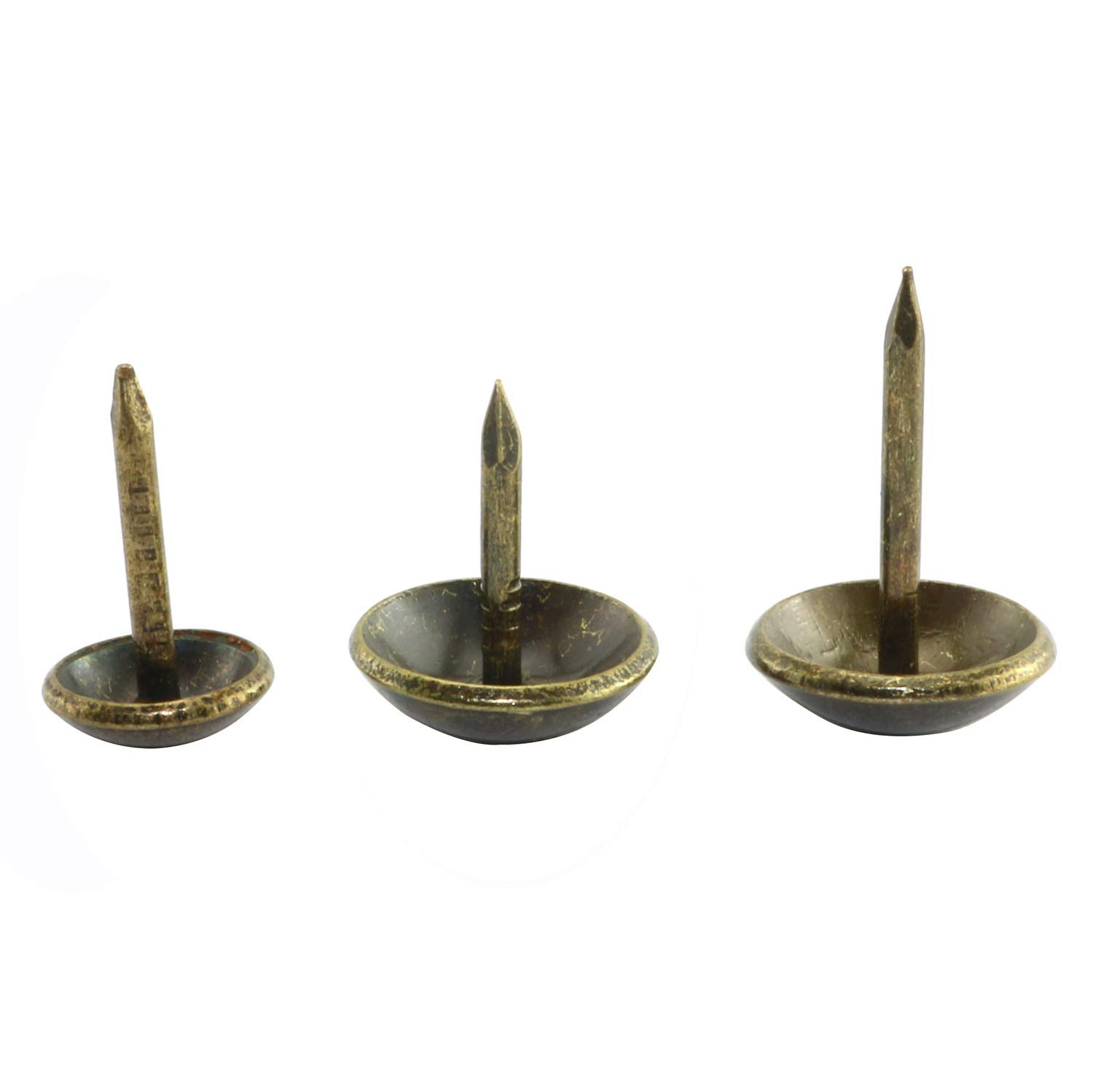 RuiLing 100pcs Bronze Upholstery Nail Antique Round Head Pushpin Furniture Nails Sofa Decorative Tack Stud 11x17mm 2