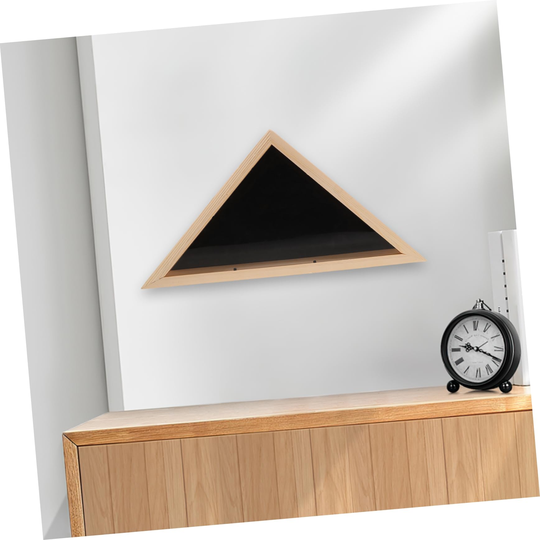 Cabilock Caja de Madera para Bandera Conmemorativa Triangular Diseño Moderno y Rústico para Decoración y Almacenamiento Seguro de Banderas de