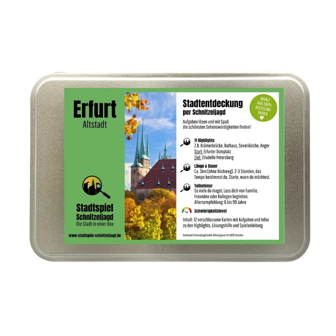 Stadtspiel Schnitzeljagd Erfurt Altstadt - Entdeckertour | Stadtrallye für Touristen & Einheimische