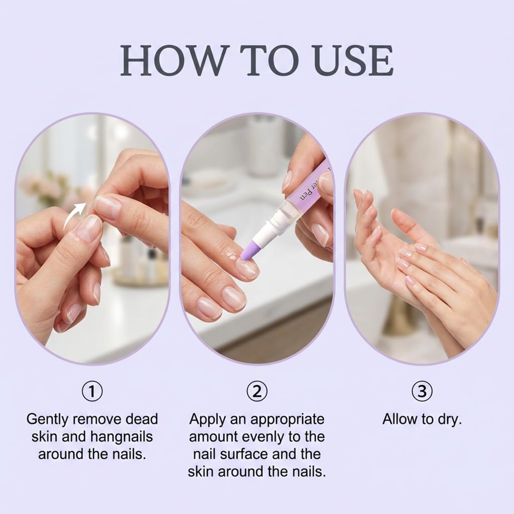 Stylo repousse-cuticules 2 en 1,Cuticle Oil Pusher Pen for Nails, 2 En 1 Stylo à Huile Pour Cuticules,Dissolvant Pen Pour Cuticules Avec Céramique Pointe Pour Ongles Secs Craquelés