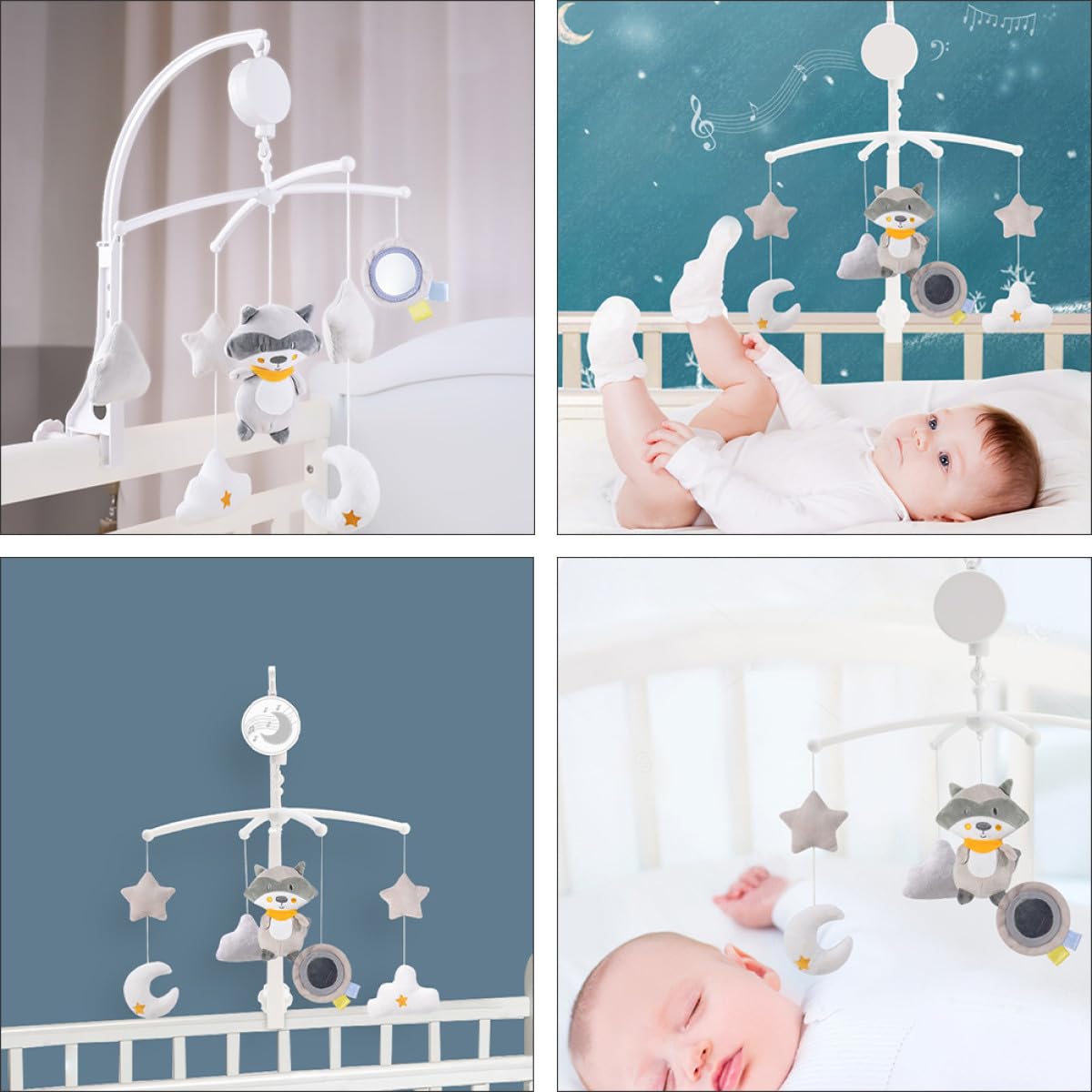 Colgante Decoración para Guardería Adecuado como Obsequio Campana Musical Giratoria de Plástico para Cuna de Ñiño para Baby Shower o Cumpleaños