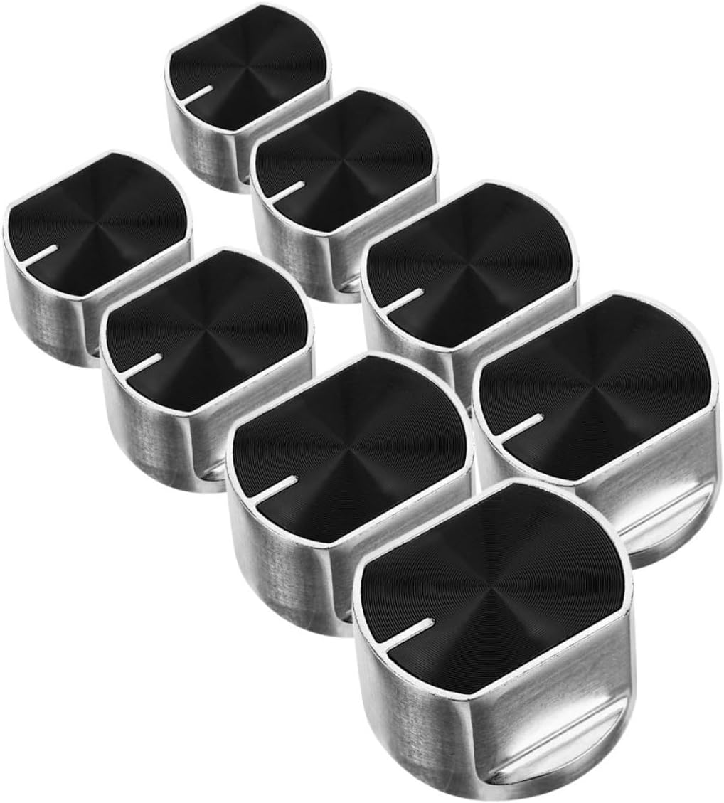 VALICLUD 8pcs Gas Stove Burner Knobs Zinc Alloy Replacement Controls for Cooktop and Oven Ranges Universal Fit for Kitchen Appliance Accessories