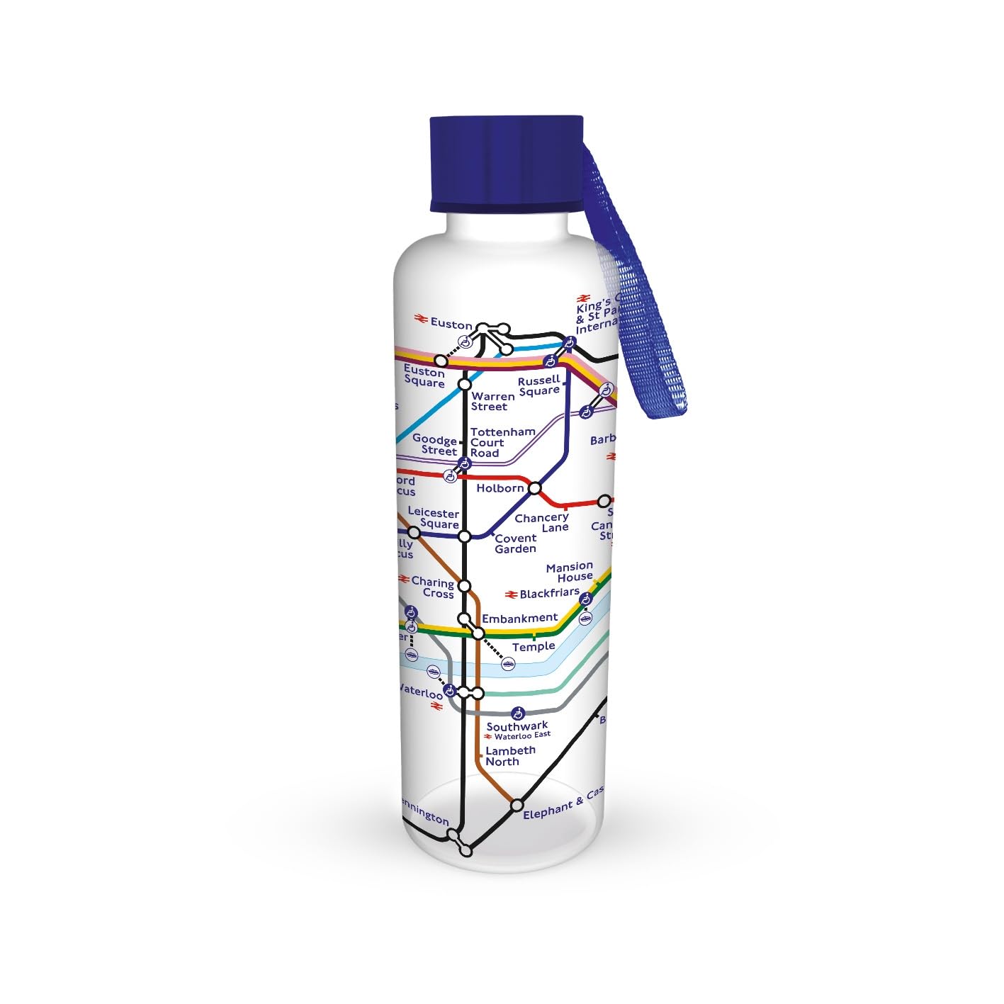 Pyramid International TFL London Underground Map Slim Bottle 19oz / 560ml, Official Licensed Transport for London Reusable Water Bottle
